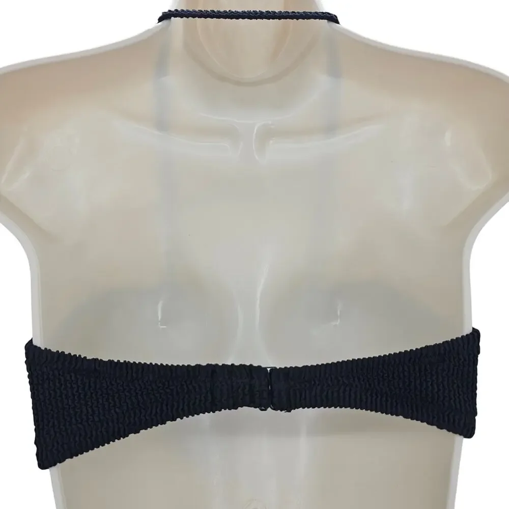 J. Crew Womans size XXL Scrunchie Sweetheart Convertible Bikini Top Black NEW